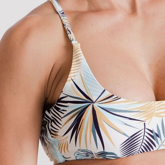 NWT: Scoop Bikini Tops in Green Palm and Deep Purple in Small - Picture 8 of 13